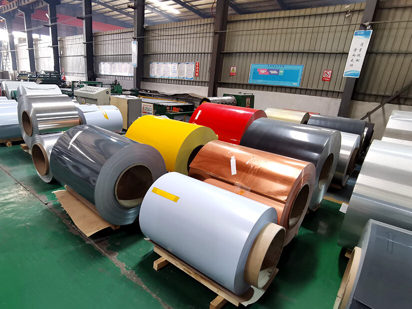 Lamina/bobina de aluminio recubierto de metalico solido